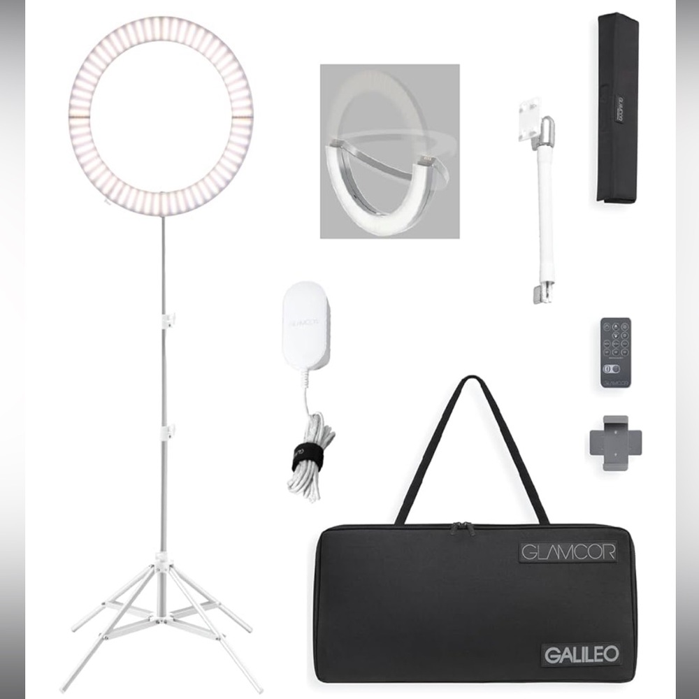GLAMCOR Galileo Pro Kit: Foldable Ring Light with Stand